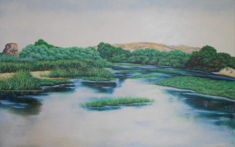 Pasquale-De-Luca-La-foce-del-fiume-Crocchia-1998-olio-su-tela-cm-70x100